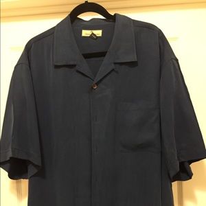 Navy Tommy Bahama silk shirt